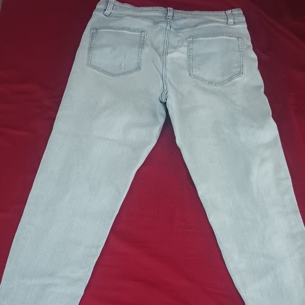 Wild Fable Blue Distressed Skinny Jeans Size 12 High Rise Mom Jeans Like New 👖 - Picture 9 of 10